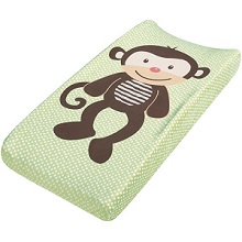 Summer Infant Plush Pals Changing Pad Cover, Green/Brown, Monkey